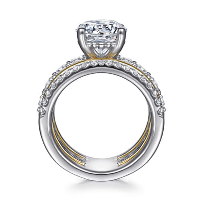 Shirah - 14K White-Yellow Gold Round Diamond Engagement Ring