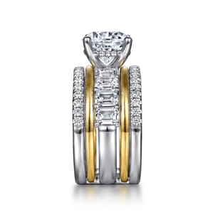 Shirah - 14K White-Yellow Gold Round Diamond Engagement Ring
