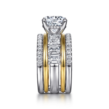 Shirah - 14K White-Yellow Gold Round Diamond Engagement Ring