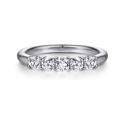 Siena - 14K White Gold 5 Stone Diamond Anniversary Band
