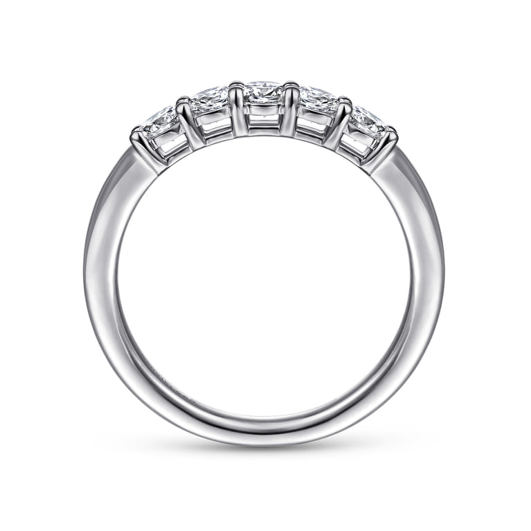 Straight Wedding Ring in 14k White Gold with Round Natural Diamond at Gabriel & Co. - Shot 2