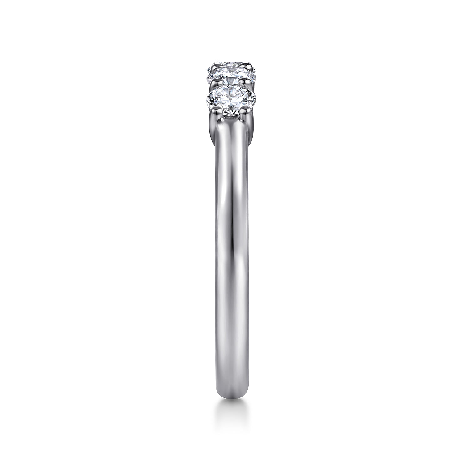 Straight Wedding Ring in 14k White Gold with Round Natural Diamond at Gabriel & Co. - Shot 4
