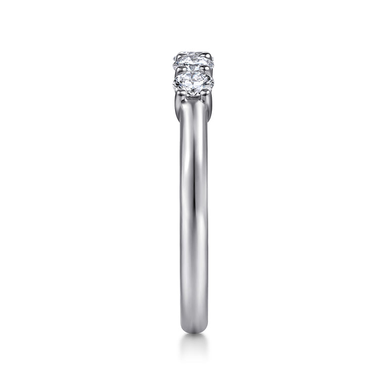 Straight Wedding Ring in 14k White Gold with Round Natural Diamond at Gabriel & Co. - Shot 4