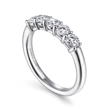 Siena - 14K White Gold 5 Stone Diamond Anniversary Band