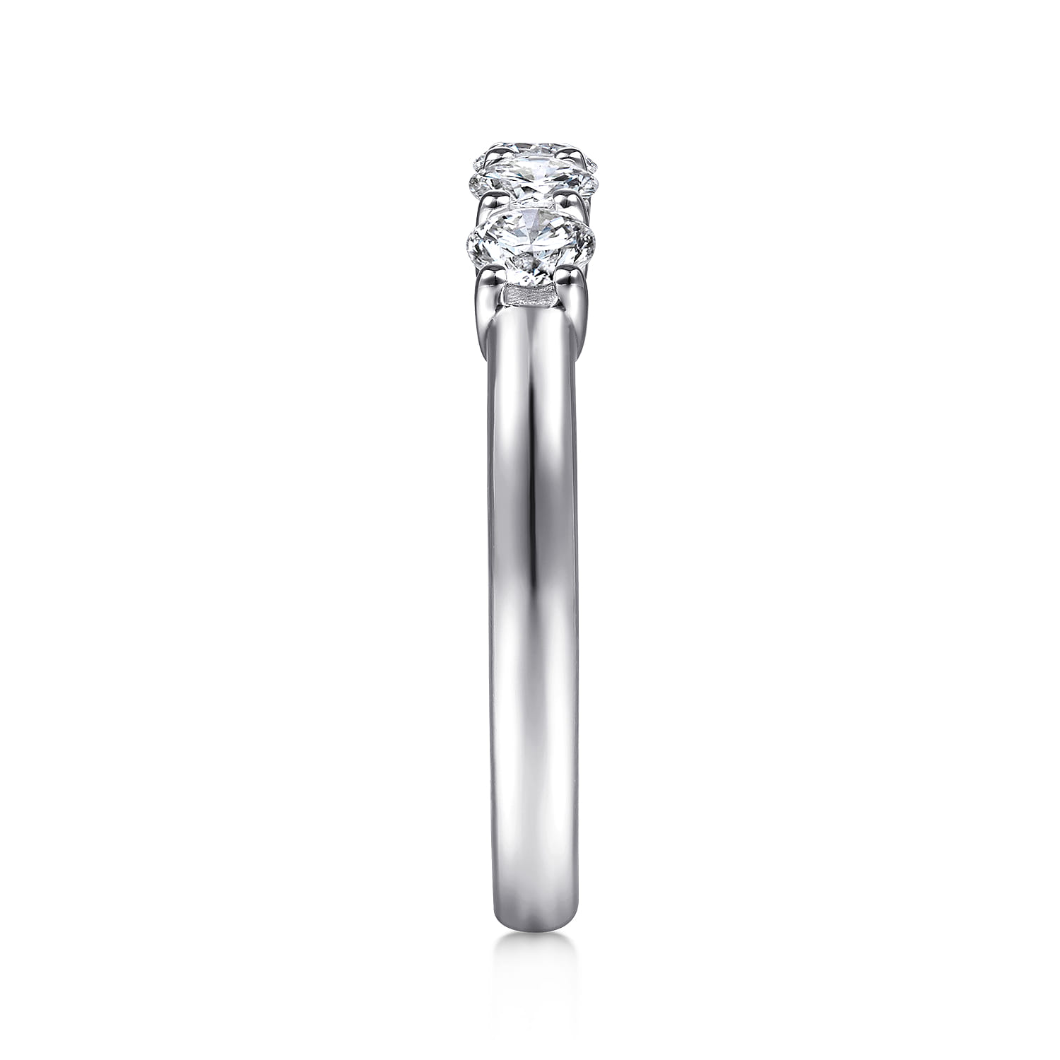 Straight Wedding Ring in 14k White Gold with Round Natural Diamond at Gabriel & Co. - Shot 4