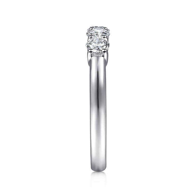 Straight Wedding Ring in 14k White Gold with Round Natural Diamond at Gabriel & Co. - Shot 4
