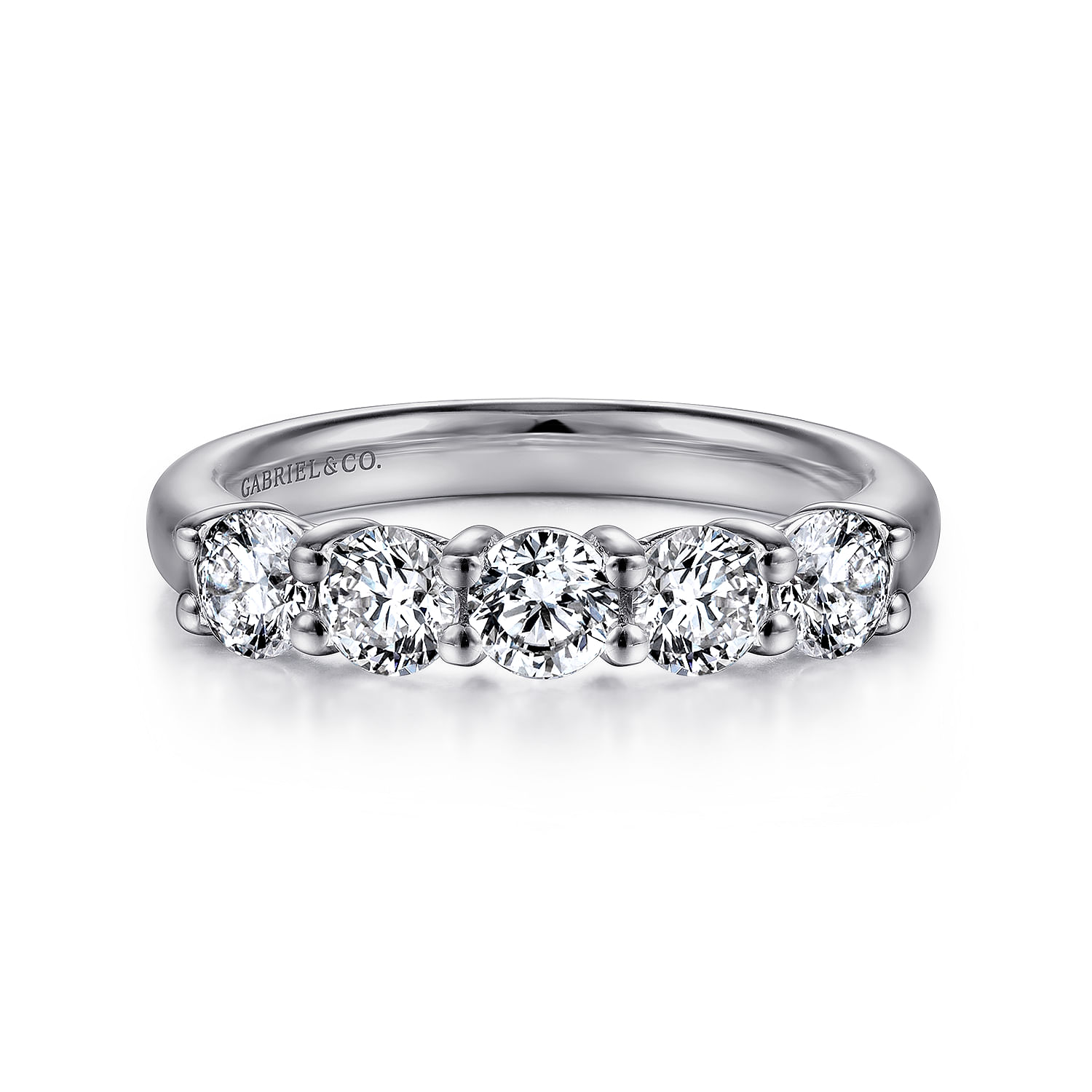Siena - 14K White Gold 5 Stone Diamond Anniversary Band