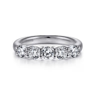 Siena - 14K White Gold 5 Stone Diamond Anniversary Band