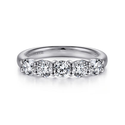 Siena - 14K White Gold 5 Stone Diamond Anniversary Band