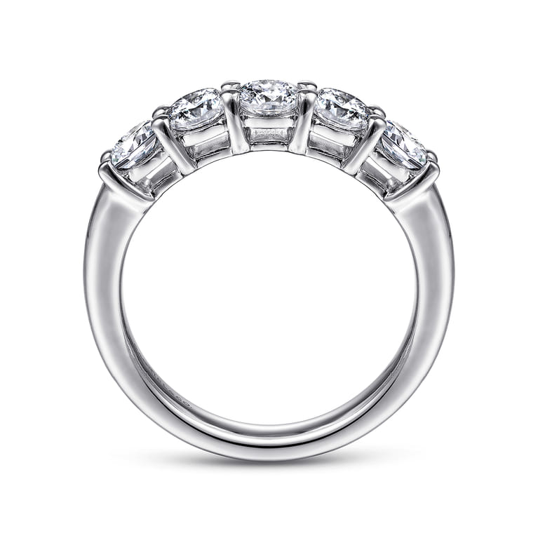 Fancy Wedding Ring in 14k White Gold with Round Natural Diamond at Gabriel & Co. - Shot 2