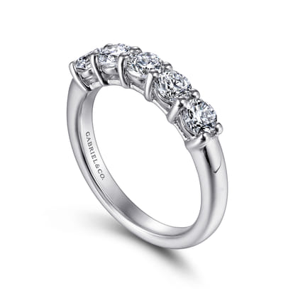 Siena - 14K White Gold 5 Stone Diamond Anniversary Band