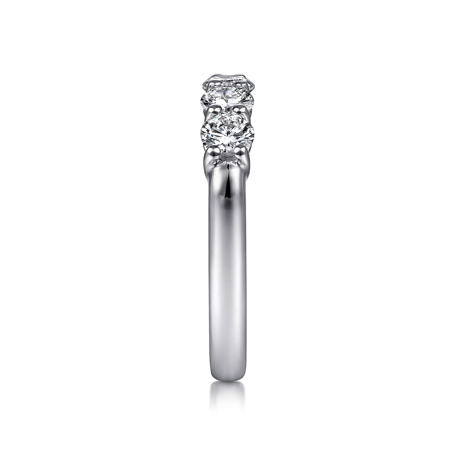 Fancy Wedding Ring in 14k White Gold with Round Natural Diamond at Gabriel & Co. - Shot 4