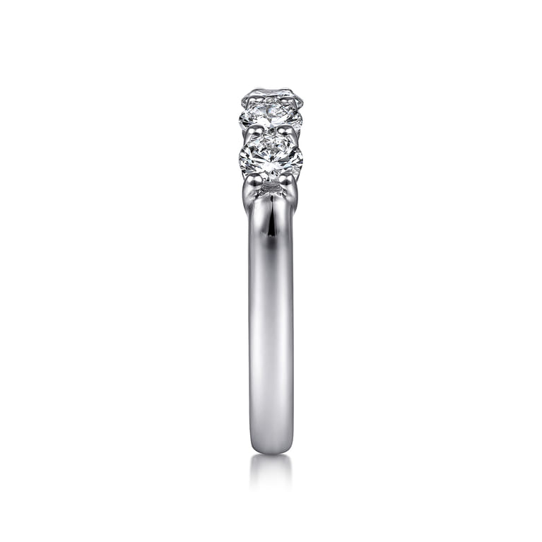 Fancy Wedding Ring in 14k White Gold with Round Natural Diamond at Gabriel & Co. - Shot 4