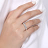 Fancy Wedding Ring in 14k White Gold with Round Natural Diamond at Gabriel & Co.