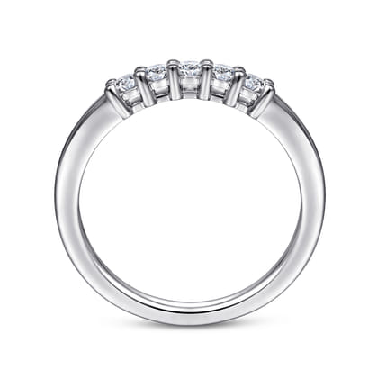 Siena - 14K White Gold 5 Stone Shared Prong Diamond Anniversary Band