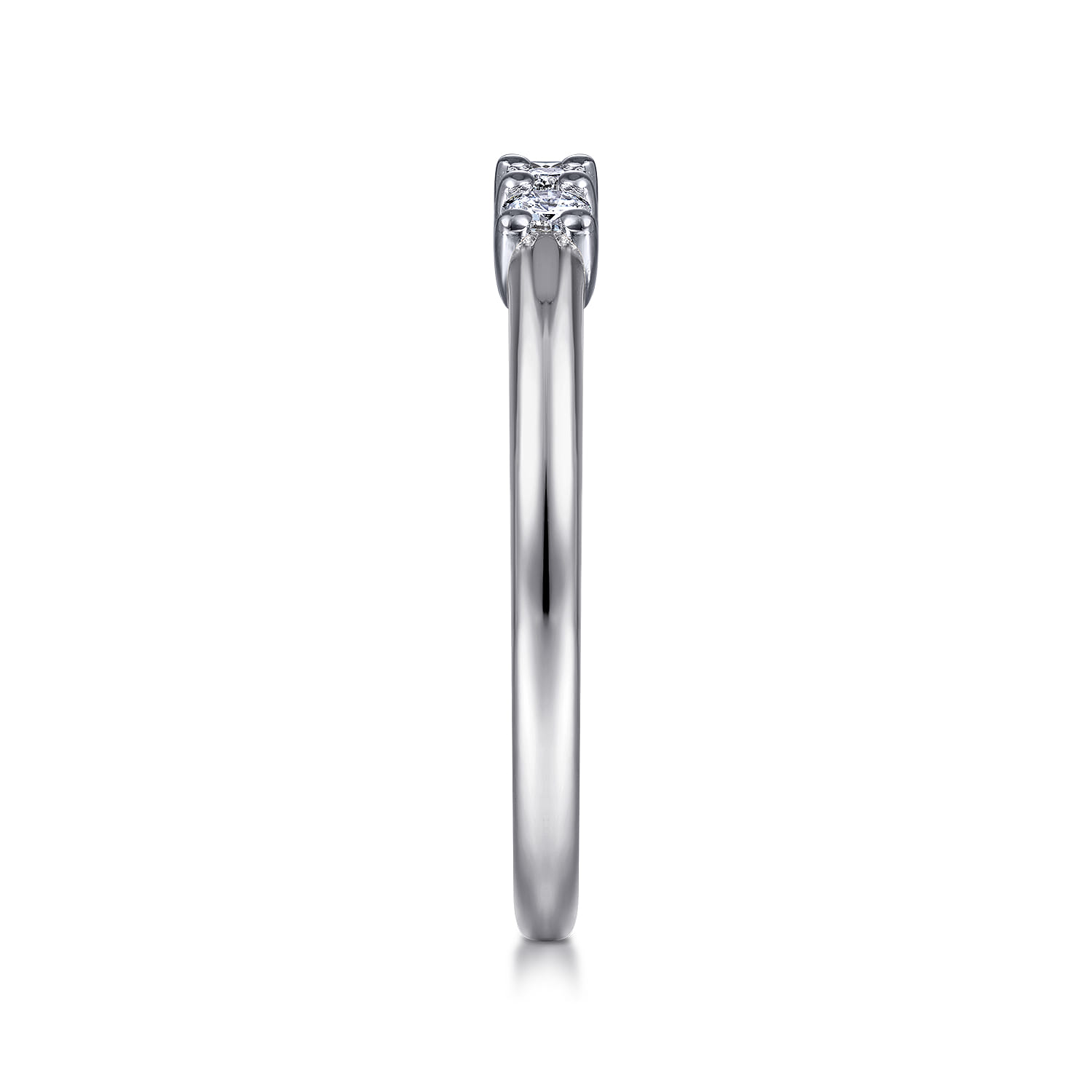 Straight Wedding Ring in 14k White Gold with Round Natural Diamond at Gabriel & Co. - Shot 4