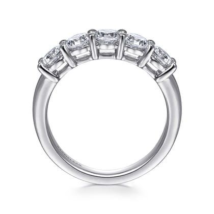 Siena - 14K White Gold 5 Stone Shared Prong Diamond Anniversary Band