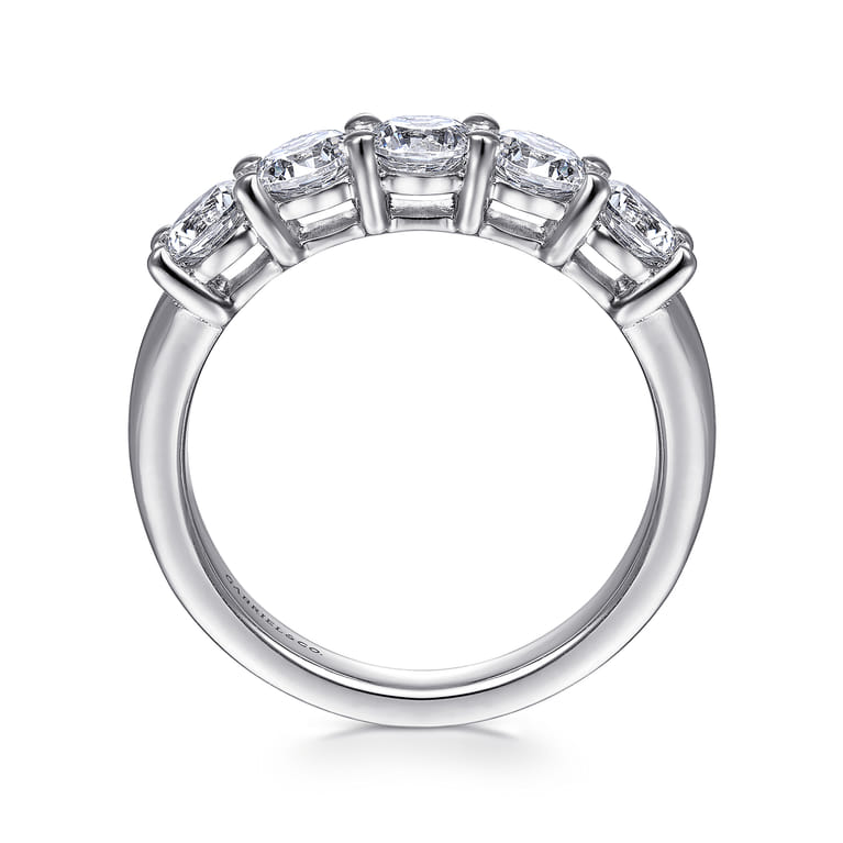 Fancy Wedding Ring in 14k White Gold with Round Natural Diamond at Gabriel & Co. - Shot 2