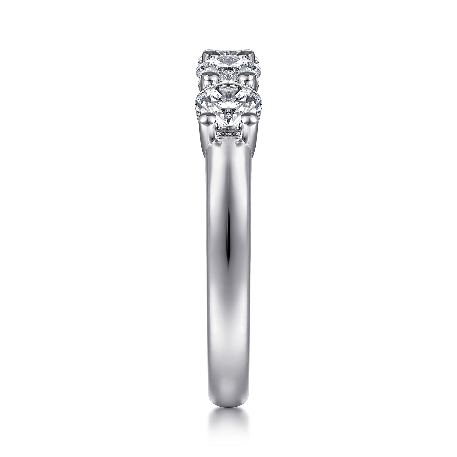 Fancy Wedding Ring in 14k White Gold with Round Natural Diamond at Gabriel & Co. - Shot 4