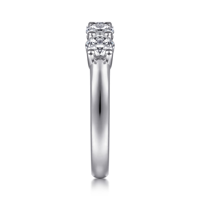 Fancy Wedding Ring in 14k White Gold with Round Natural Diamond at Gabriel & Co. - Shot 4