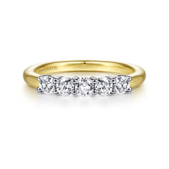 Siena - 14K White-Yellow Gold 5 Stone Diamond Anniversary Band