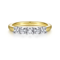 Siena - 14K White-Yellow Gold 5 Stone Diamond Anniversary Band