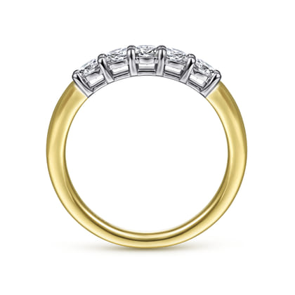 Siena - 14K White-Yellow Gold 5 Stone Diamond Anniversary Band