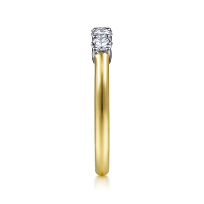 Siena - 14K White-Yellow Gold 5 Stone Diamond Anniversary Band