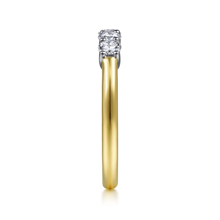 Straight Wedding Ring in 14k Yellow/white Gold with Round Natural Diamond at Gabriel & Co. - Shot 4