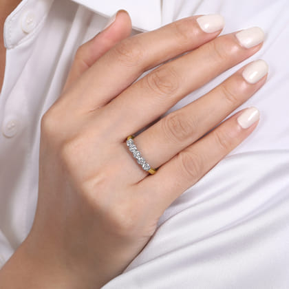Siena - 14K White-Yellow Gold 5 Stone Diamond Anniversary Band