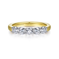 Siena - 14K White-Yellow Gold 5 Stone Diamond Anniversary Band