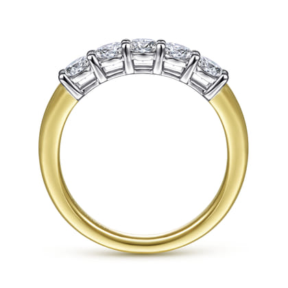 Siena - 14K White-Yellow Gold 5 Stone Diamond Anniversary Band