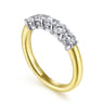 Straight Wedding Ring in 14k Yellow/white Gold with Round Natural Diamond at Gabriel & Co.