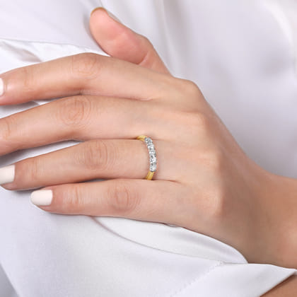 Siena - 14K White-Yellow Gold 5 Stone Diamond Anniversary Band