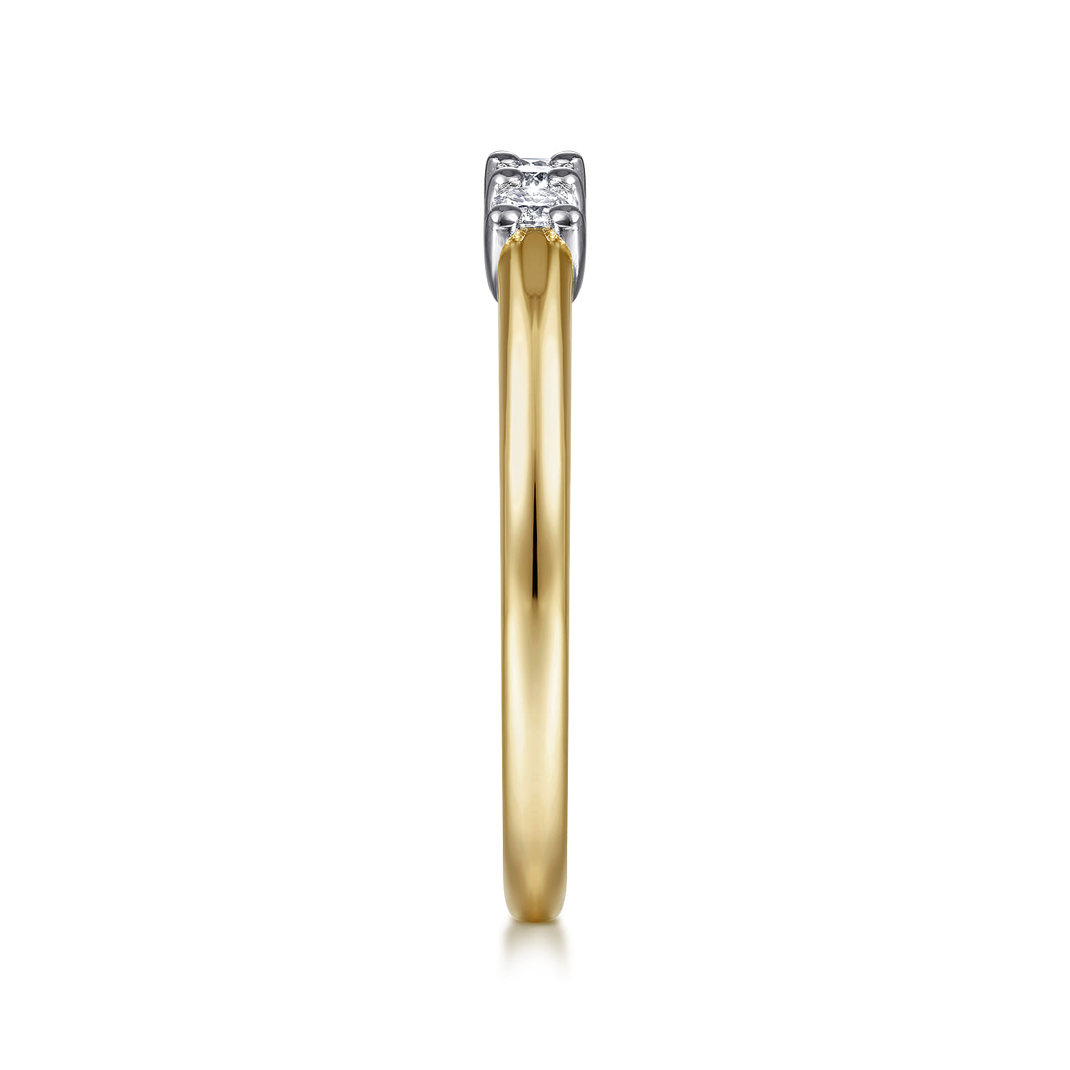 Straight Wedding Ring in 14k Yellow/white Gold with Round Natural Diamond at Gabriel & Co. - Shot 4
