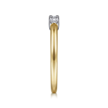 Siena - 14K White-Yellow Gold 5 Stone Shared Prong Diamond Anniversary Band