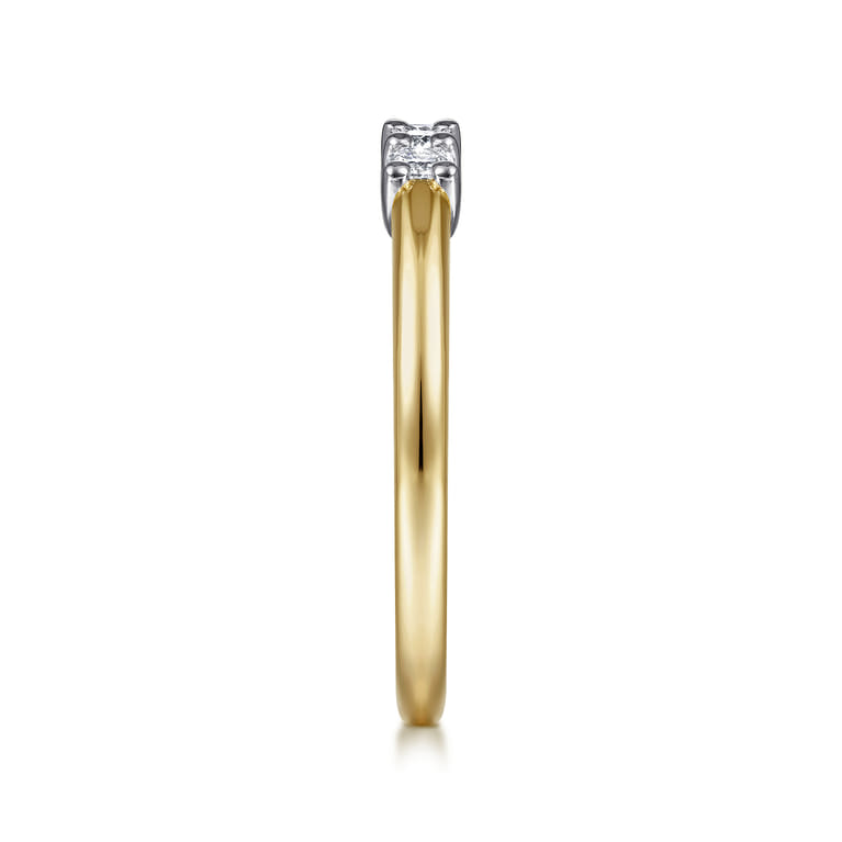 Straight Wedding Ring in 14k Yellow/white Gold with Round Natural Diamond at Gabriel & Co. - Shot 4