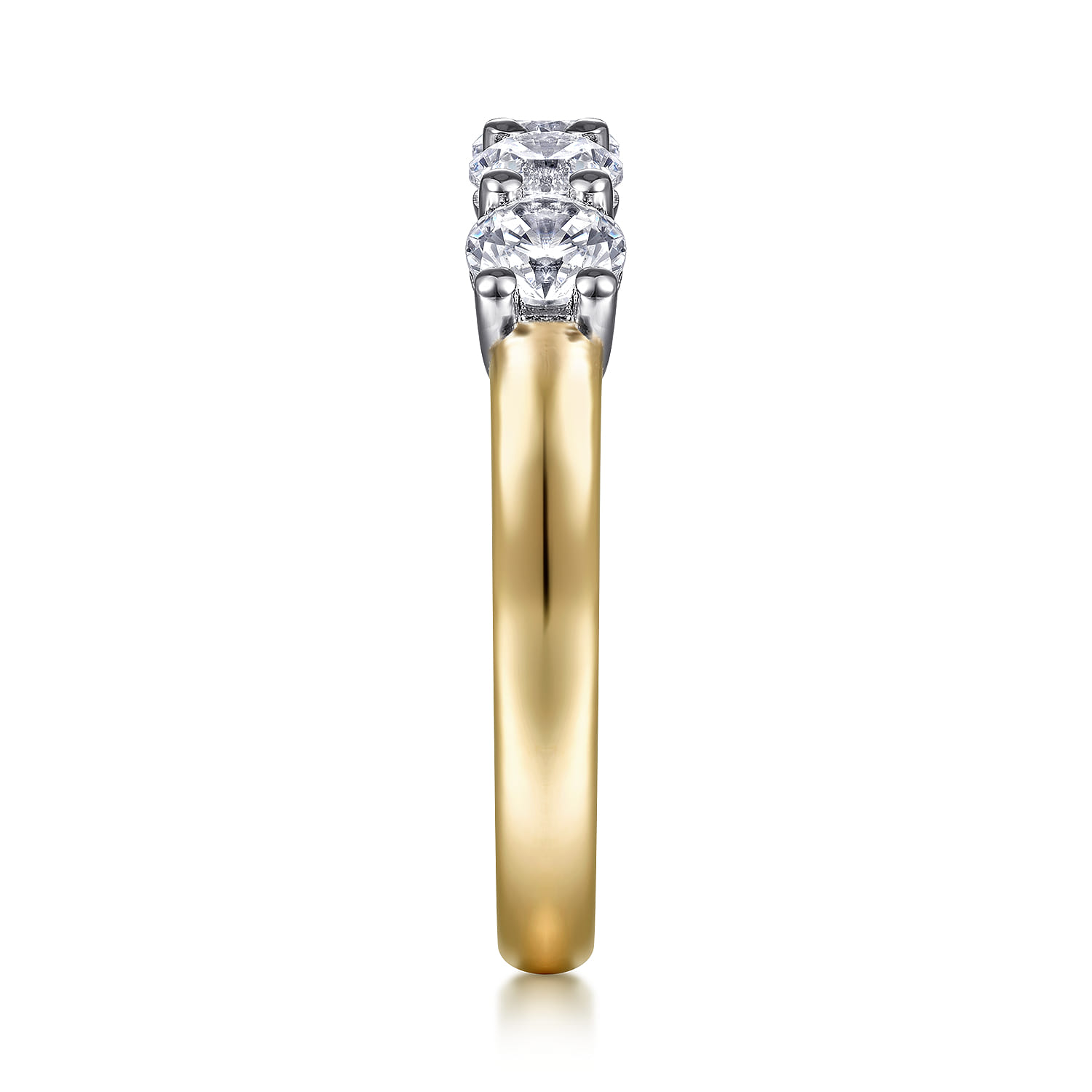 Fancy Wedding Ring in 14k Yellow/white Gold with Round Natural Diamond at Gabriel & Co. - Shot 4