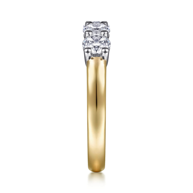 Fancy Wedding Ring in 14k Yellow/white Gold with Round Natural Diamond at Gabriel & Co. - Shot 4