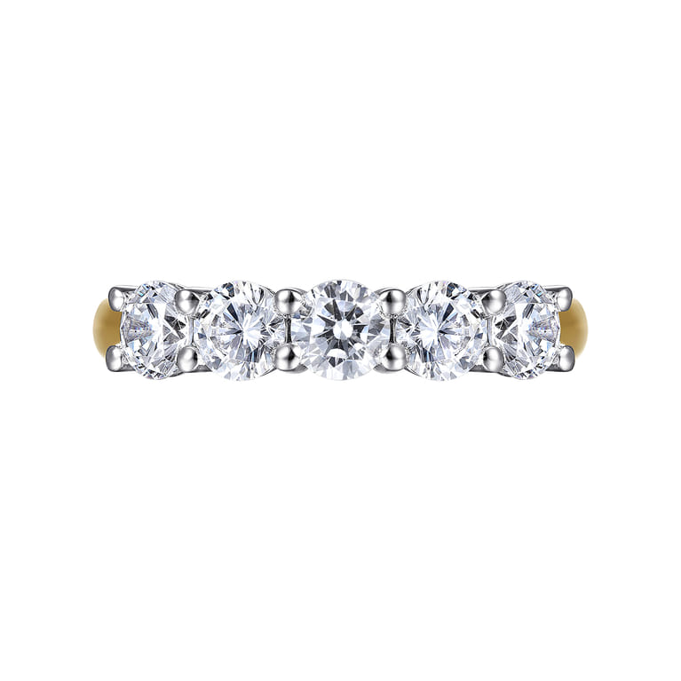 Fancy Wedding Ring in 14k Yellow/white Gold with Round Natural Diamond at Gabriel & Co. - Shot 6