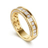 Straight Wedding Ring in 14k Yellow Gold with Princess Cut Natural Diamond at Gabriel & Co.