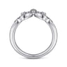 Curved Wedding Ring in 14k White Gold with Round Natural Diamond at Gabriel & Co.