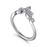 Curved Wedding Ring in 14k White Gold with Round Natural Diamond at Gabriel & Co.