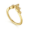 Curved Wedding Ring in 14k Yellow Gold with Round Natural Diamond at Gabriel & Co.