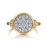 Signet Ring 14K White and Yellow Gold Diamond 0.5ct Bujukan - 0.5 ct