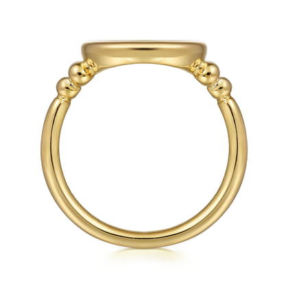 Signet Ring 14K White and Yellow Gold Diamond 0.5ct Bujukan