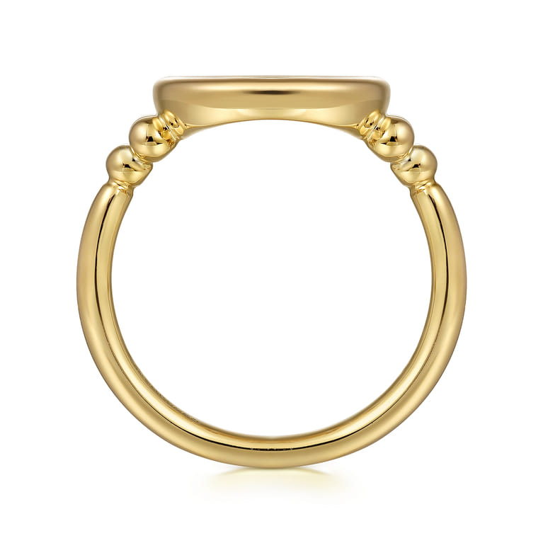 Signet Ring 14K White and Yellow Gold Diamond 0.5ct Bujukan - 0.5 ct - Shot 2
