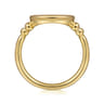 Signet Ring 14K White and Yellow Gold Diamond 0.5ct Bujukan - 0.5 ct