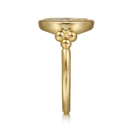 Signet Ring 14K White and Yellow Gold Diamond 0.5ct Bujukan