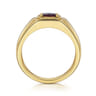Signet Wide Band 925 Sterling Silver Garnet